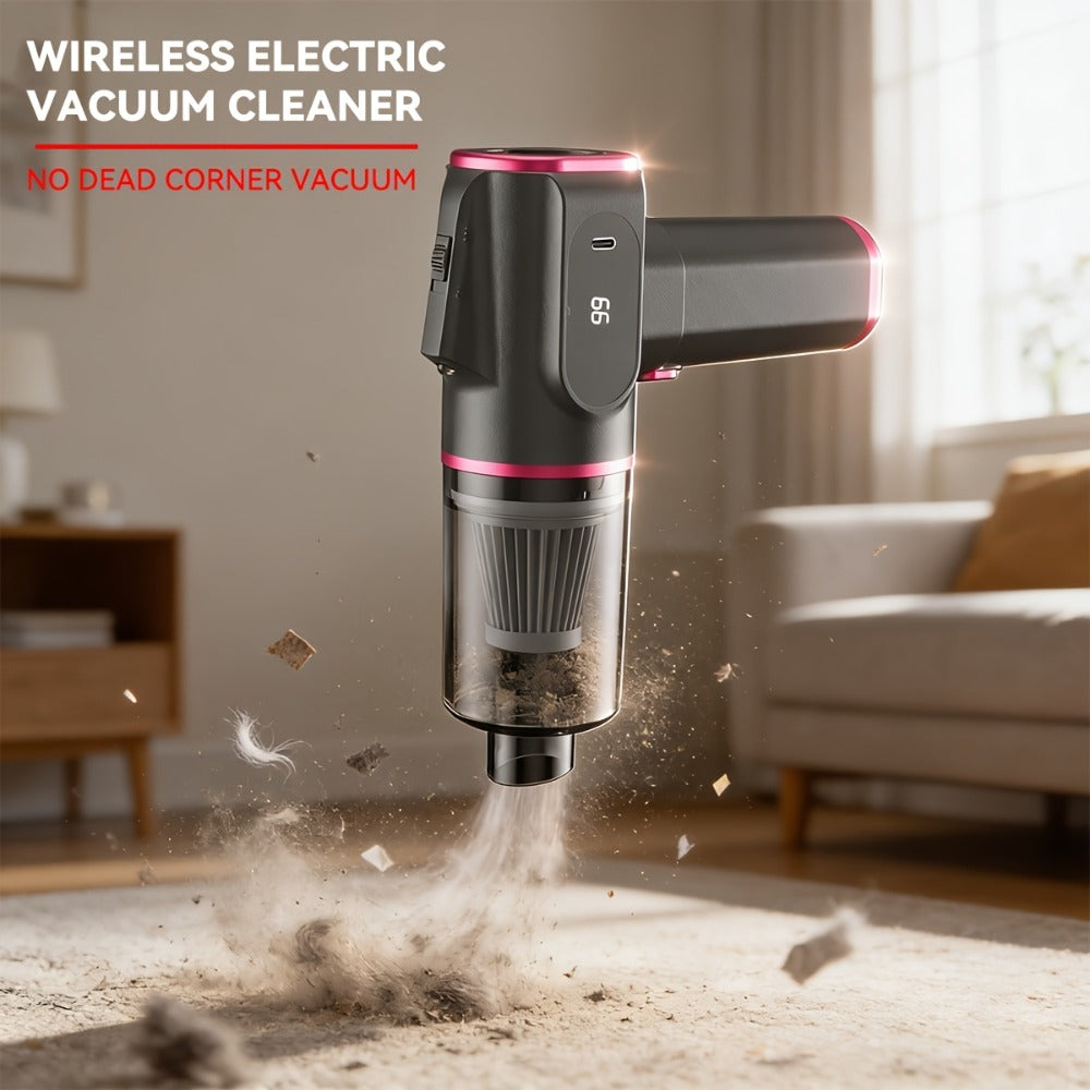 Cordless Handheld Vacuum Cleaner 6KPA, Wireless Portable Vacuum with Suction & Blow Function, USB Rechargeable, Whirlwind Cyclone Filter for Home Car Office Pet Hair Dust Quiet Low Noise