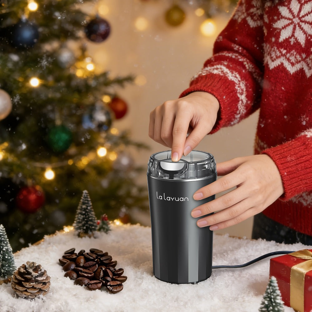 Coffee Bean Grinder Electric 200W Powerful Motor Stainless Steel Chamber Ultra-Fine Blade Grinder One-Touch 12 Cups Multi-Purpose for Spices Nuts Grains 110V US Plug