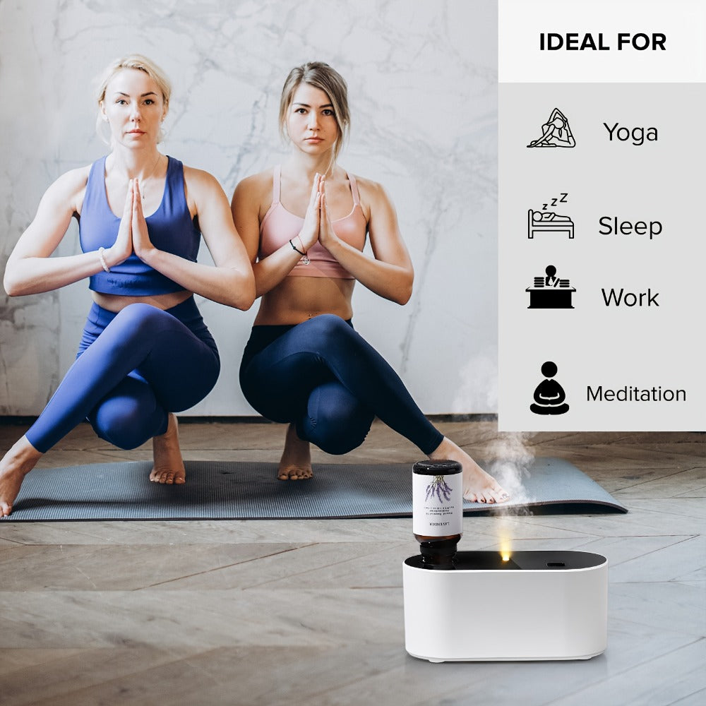 Essential Oil Diffuser Waterless Aroma Diffuser ¨C USB Mini Humidifier, 3 Misting Modes, Color LED Lights, Auto Circulation for Home, Office & Car