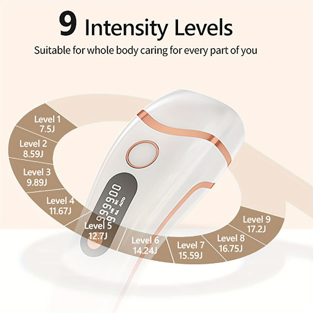 IPL Hair Removal Device for Women & Men, 999,000 Flashes Permanent Hair Remover with 3 Functions (HR/SC/RA), 9 Energy Levels, 2 Light Modes, Full Body Use ¨C Face, Legs, Bikini, Underarms