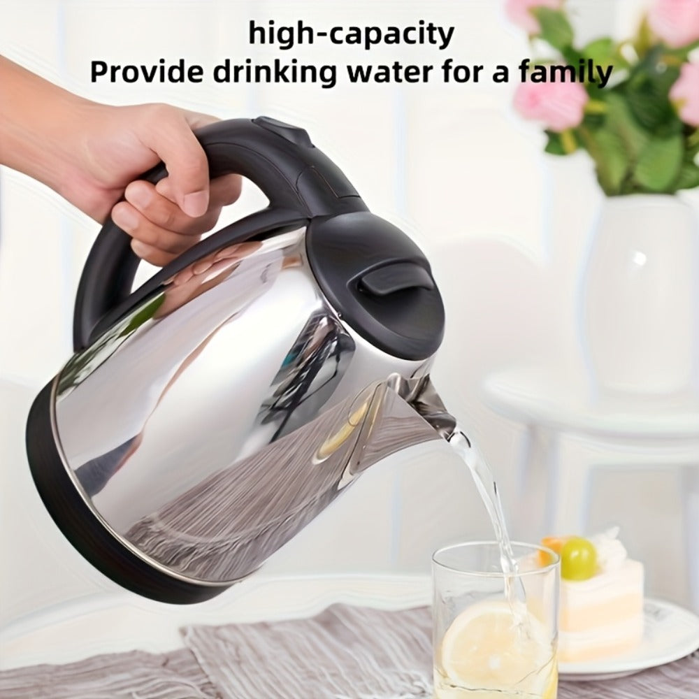 Electric Kettle Stainless Steel 2L Large Capacity 67.63oz with Auto Shut-Off, LED Indicator, BPA-Free Double Wall, Fast Boiling for Coffee & Tea ¨C Black Hot Water Kettle for Home, Office & Dorm