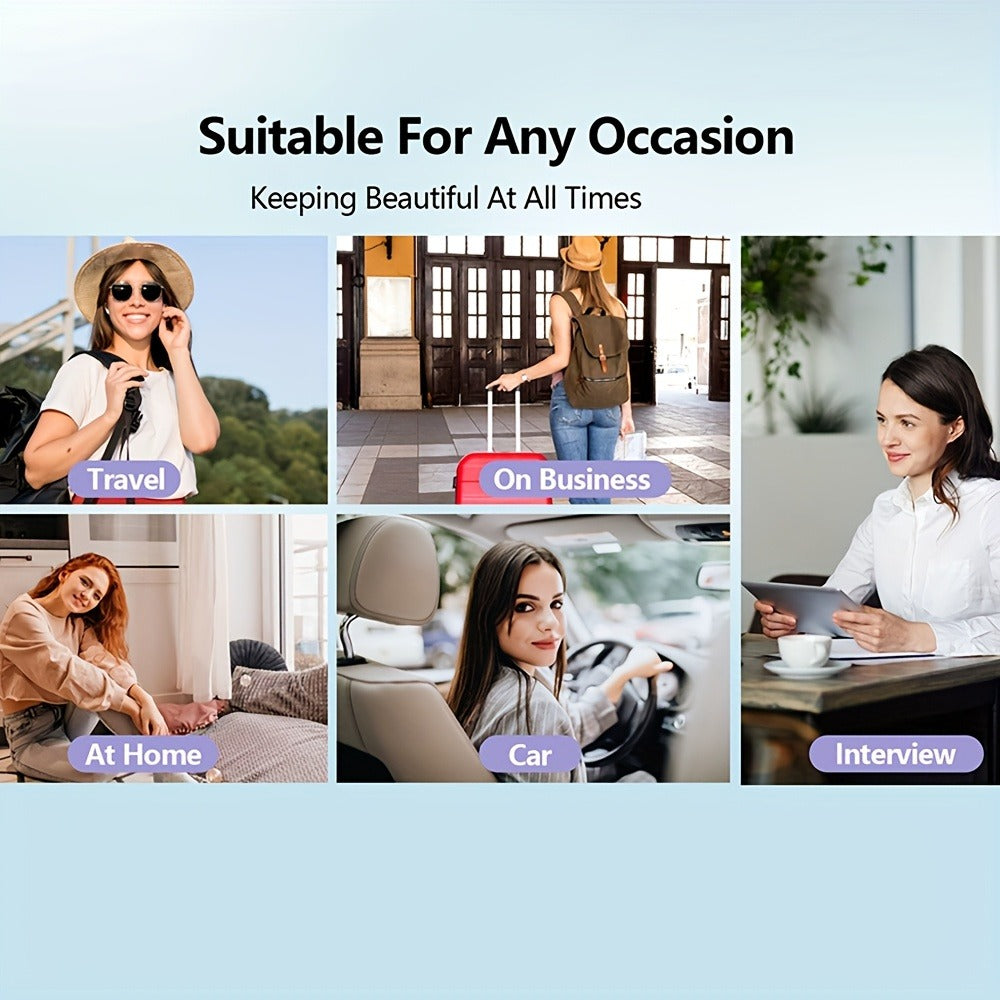 Cordless Hair Straightener USB Rechargeable - 3 Temperature Controls, LED Display, Long-Lasting Shine, Lightweight Travel Flat Iron with Comb & Clips, Portable Mini Hair Straightener for Women