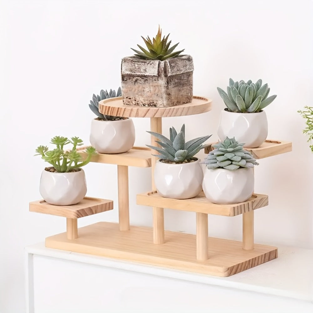 Tiered Wooden Display Stand Libra Balance Scale Style ¨C Multi-Level Storage Organizer Shelf for Jewelry Crystals Snacks Home Decor Countertop