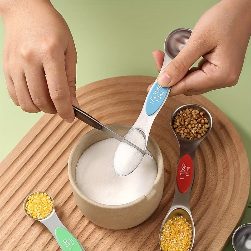 Measuring Cups and Spoons Set Stainless Steel, 8 or 17-Piece Stackable Baking Measuring Cup Set with Soft Handle for Wet and Dry Ingredients, Kitchen Baking Accessories, Black or Colorful