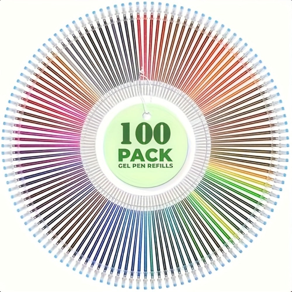 100-Pack Gel Pens Set Mixed Colors - Glitter, Metallic, Fluorescent & Colored Ink Pens for Drawing, Writing & Art Projects | Ages 14+