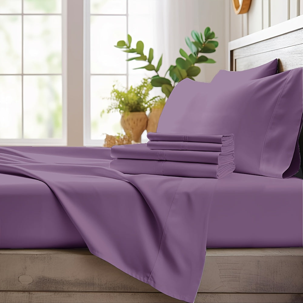 Bamboo Cooling Sheet Set 4pcs ¨C Deep Pocket Fitted Sheet Flat Sheet Pillowcases for Hot Sleepers Twin Full Queen King