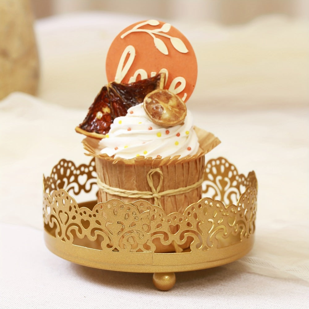 Cake Stand Set of 8 with Crystal Pendants 3-Tier Cupcake Tower Metal Dessert Display for Wedding Birthday Baby Shower Party Decor