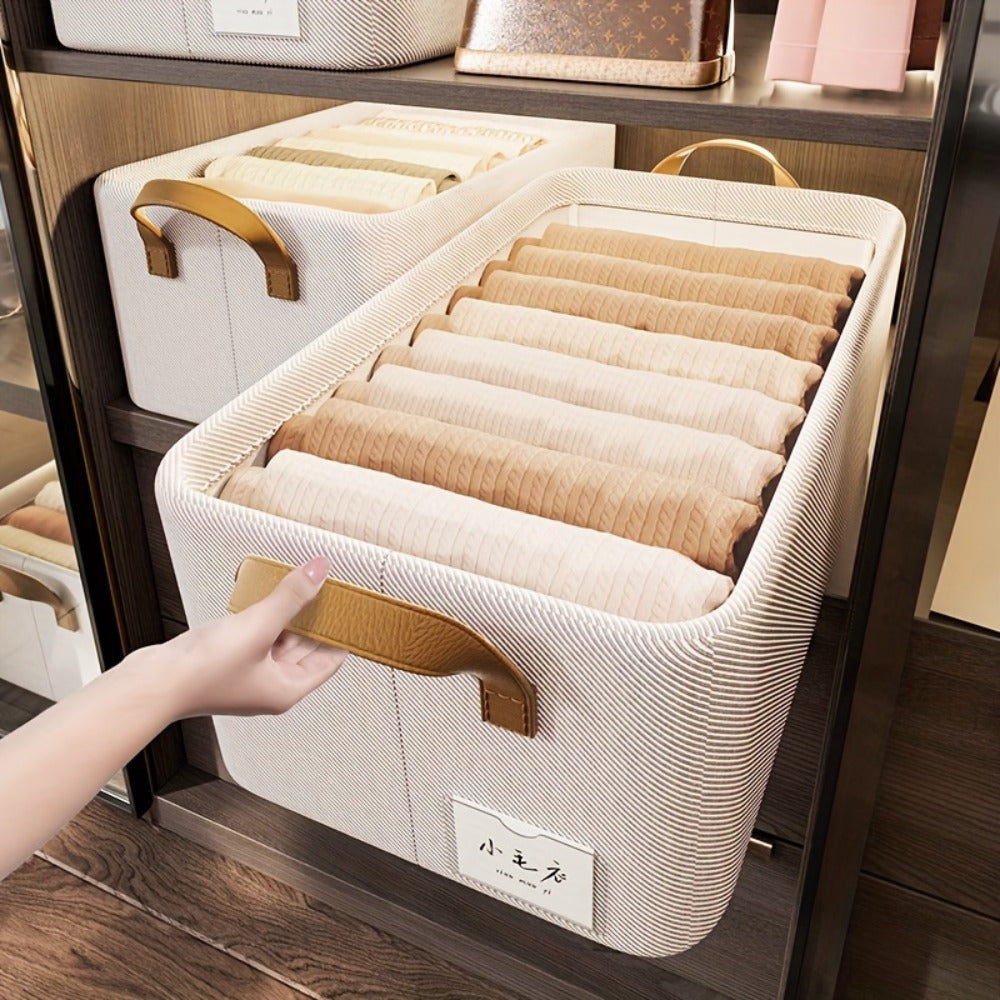 Large Fabric Storage Baskets with Handles 2 Pack Foldable Collapsible Storage Bins for Closet Bedroom Living Room Wardrobe Clothes Organizer Shelf Basket 26L