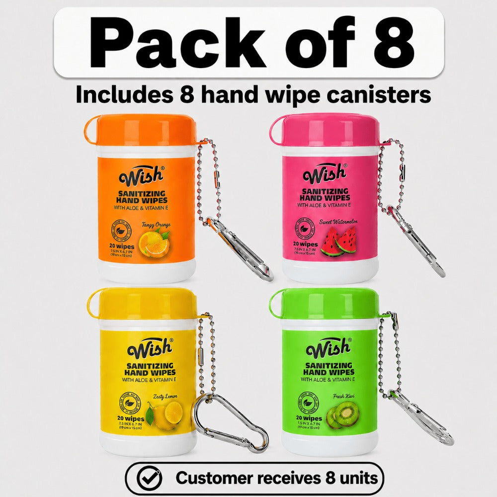 Disposable Hand Wipes Assorted Packs - Portable Travel Size Hand Cleaning Wipes for Everyday Use | Compact Scented Wipes for Purse, Bag, Office, Home & Outdoor | Available in 1, 2, 3, 4, 6 & 8 Packs