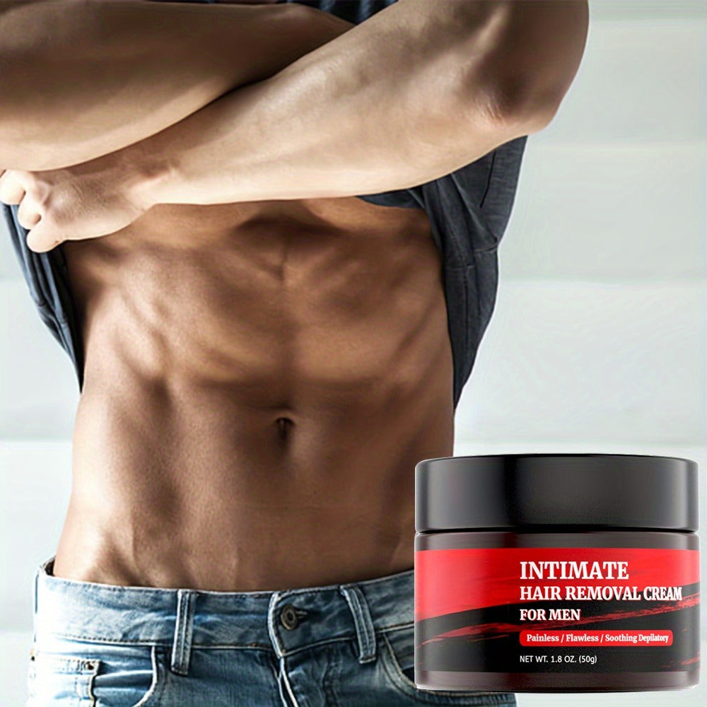 Hair Removal Cream for Men - Fast Acting Depilatory for Chest Back Legs Arms Intimate Areas Sensitive Skin Formula 50g