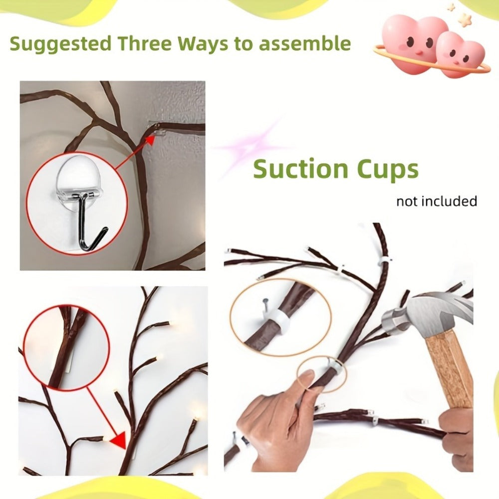 Cherry Blossom Fairy Light Garland 100 LED USB Powered ¨C 180cm Artificial Flower String Lights for Wedding, Christmas, New Year, Spring & Home Wall Decor, Warm White IP45
