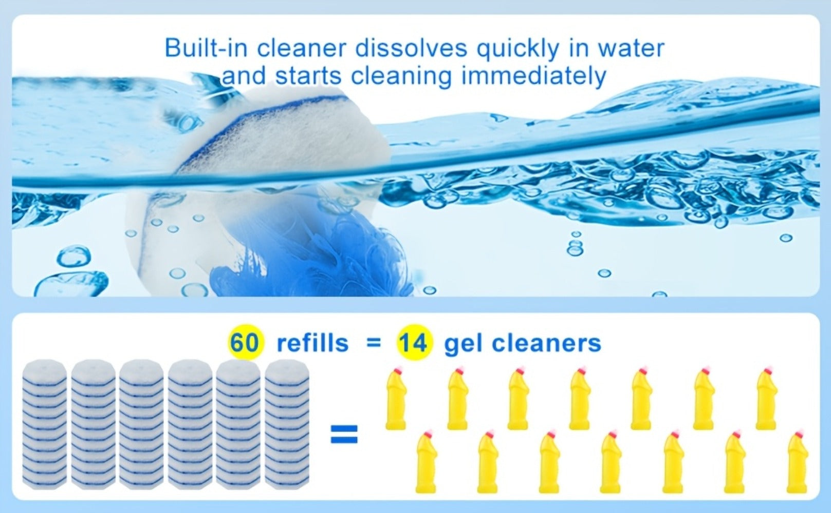 Disposable Toilet Wand Refills 120 or 58 Count Compatible with Clorox ToiletWand Upgraded Fiber Deep Clean Removes Rust Scale Hard Water Stains Toilet Bowl Brush Replacement Heads