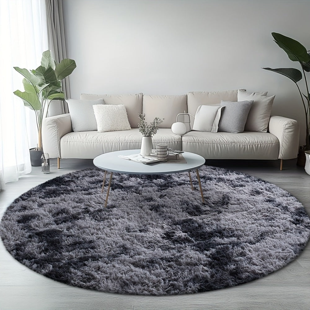 Round Shaggy Plush Rug ¨C Soft Fluffy Circular Carpet for Bedroom & Living Room, Easy Clean