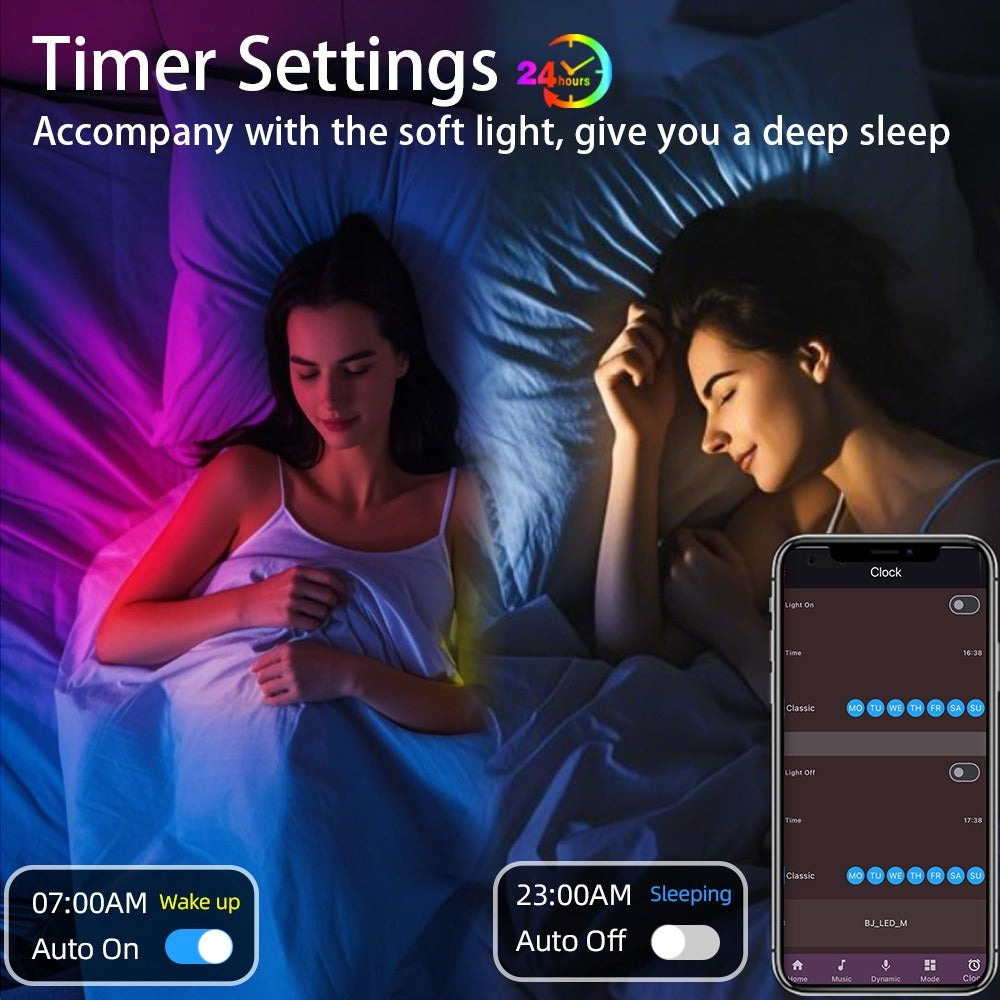 Smart RGB LED Strip Lights 10M 32FT Remote Control Color Changing Atmosphere Lights for Bedroom Room Party Halloween Christmas Wedding Home Decor