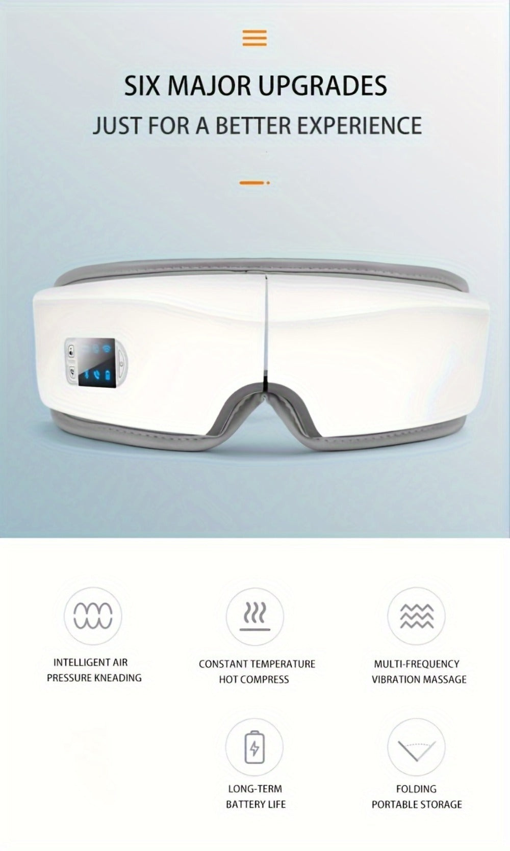 Eye Massager 4D Kneading Vibration Hot Compress Bluetooth Music Massage ¨C Rechargeable Portable Eye Relax Device for Stress Relief