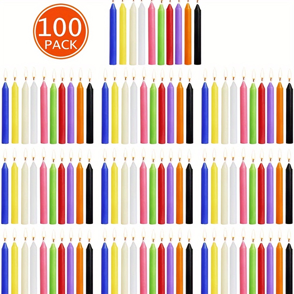 Glitter Soy Wax Devotional Candles Smoke-Free Drip-Free 4-Inch Colored Wax Rods for Weddings Church Home Decor Romantic Ambiance
