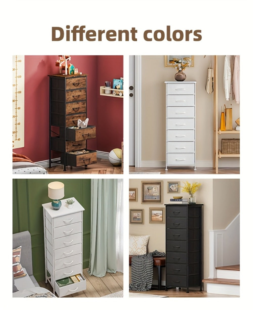 Tall Dresser with Fabric Drawers Storage Organizer 41-47 Inch 6 Drawer Chest for Bedroom Closet Entryway Clothing Storage 6 Colors