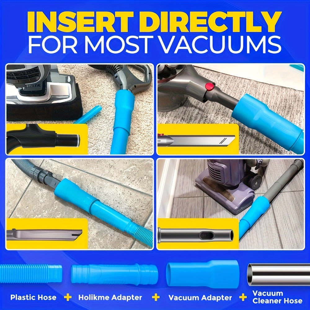 Dryer Vent Cleaning Kit with Flexible Lint Brush and Vacuum Hose Attachment Set for Dryer Duct Lint Trap Removal Home Safety