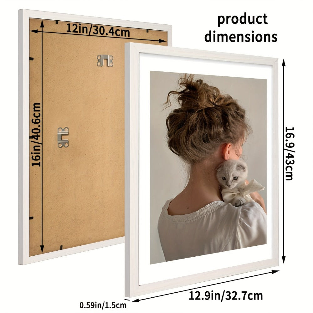 Picture Frames 12x16 Set of 3 ¨C Classic Wood Poster Frames, Horizontal & Vertical Wall Hanging, Multi-Color Options for Bedroom Office Living Room Gallery Wall Decor