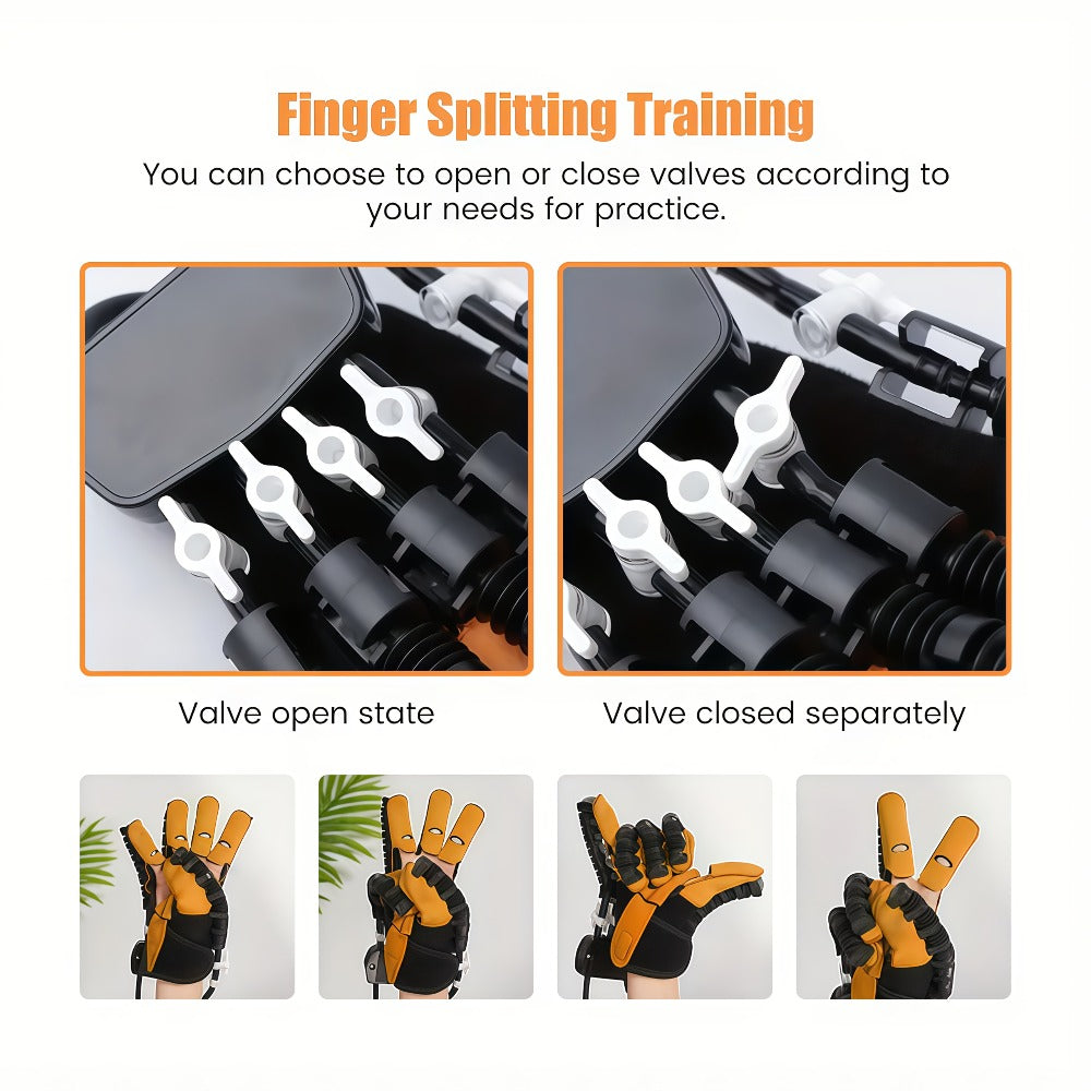 Rehabilitation Robot Gloves for Hand & Finger Training, Air Pressure Finger Exercise Device with LCD Touch Screen, Stroke Recovery & Finger Separation Rehab Glove for Elderly, Left or Right Hand M-XXL