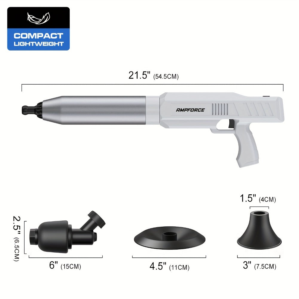 Electric Toilet Plunger 8V Cordless ¨C High-Pressure Pneumatic Toilet Unclogger with Real-Time Pressure Display, Power Drain Opener for Clogged Toilets, Sinks & Floor Drains, Mess-Free & Reusable