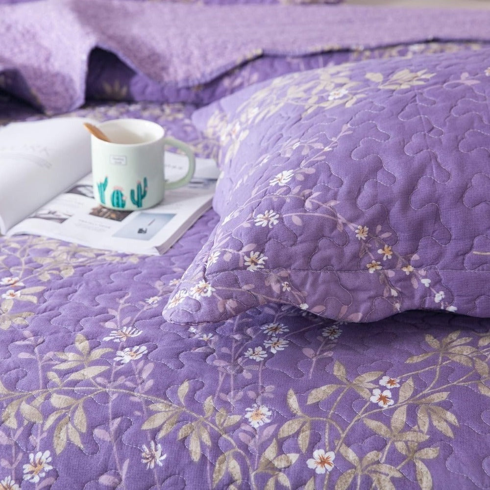 Floral Quilt Set Lightweight Bedspread Coverlet 2 or 3-Piece, All Season Hypoallergenic Breathable Paisley Patchwork Print Quilt for Bedroom Guest Room Dorm RV Cabin, Twin Queen King, Shabby Chic