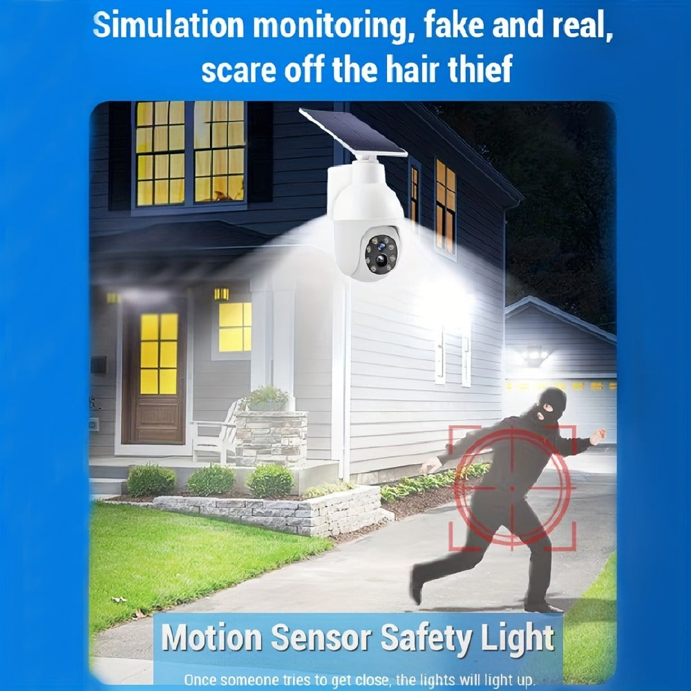 Solar Security Light with Fake Camera Design ¨C Motion Sensor Outdoor LED Warning Light, Solar Powered, Weatherproof, Dummy Camera Style Deterrent for Home, Yard, Garage & Driveway