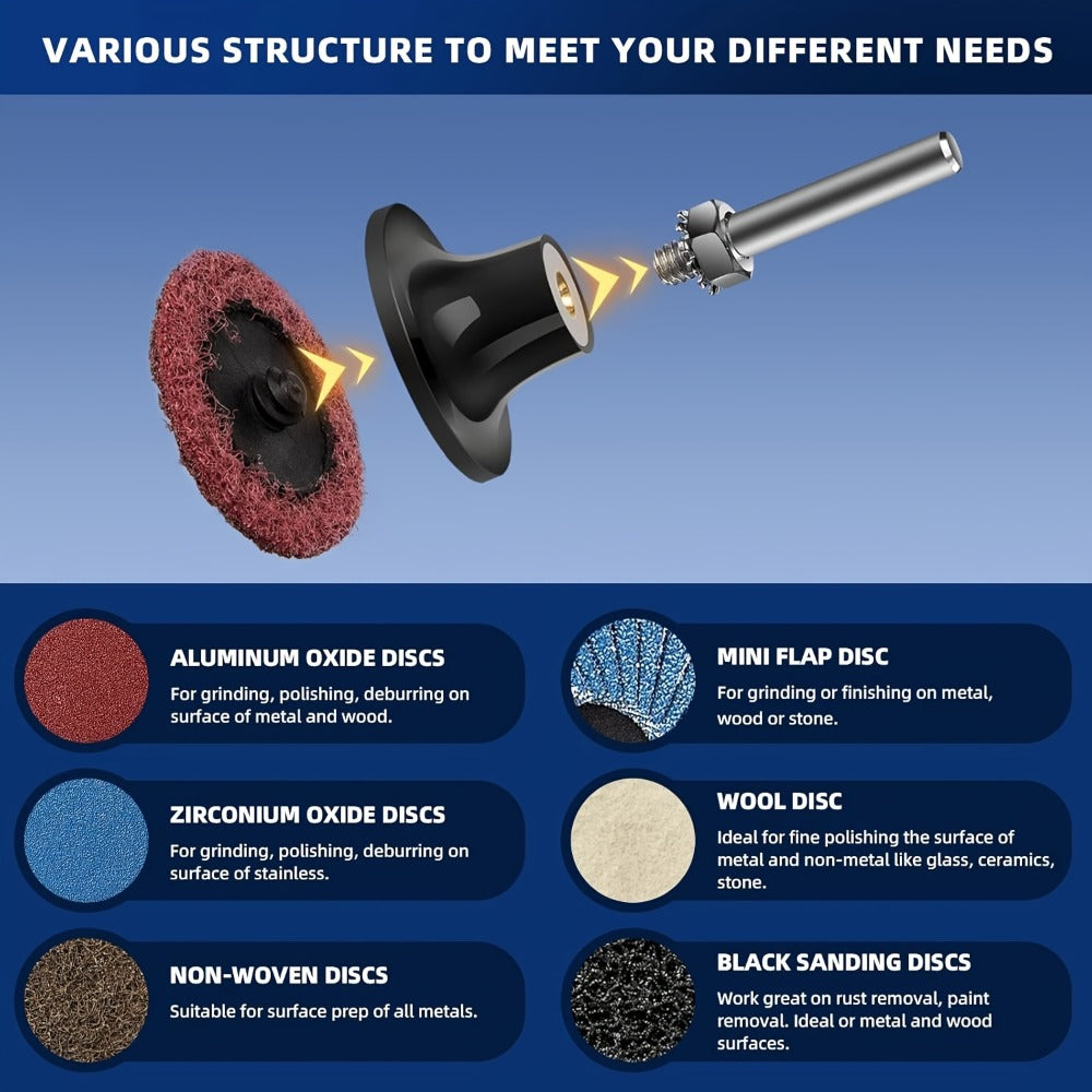 108pcs 2 Inch Sanding Discs Set with 1/4¡± Holder ¨C Roloc Quick-Change Surface Conditioning Discs for Die Grinder, Rust & Paint Removal, Polishing & Grinding