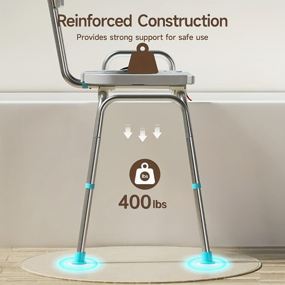 Shower Chair for Elderly Heavy Duty 400 lbs Transfer Bench with Safety Belt Non-Slip Adjustable Height Tool-Free Assembly Bath Seat for Disabled Recovery Seniors 39 Inch Extra Long Shower Bench Bathtub Transfer Chair