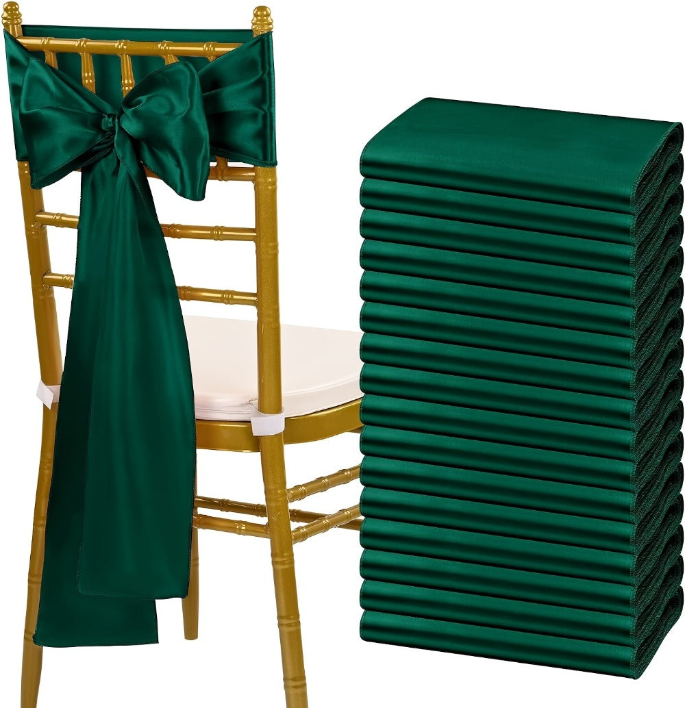 100pcs Satin Chair Sashes Bows for Wedding Banquet Party Event Decoration ¨C 13 Colors, 18¡Á275cm