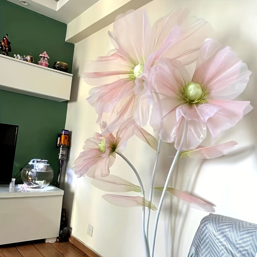 Artificial Silk Peony Flowers Giant Set of 3 Large Fake Flowers with Base & Branches for Wedding, Birthday Party, Home Decor & Window Display ¨C 8 Colors