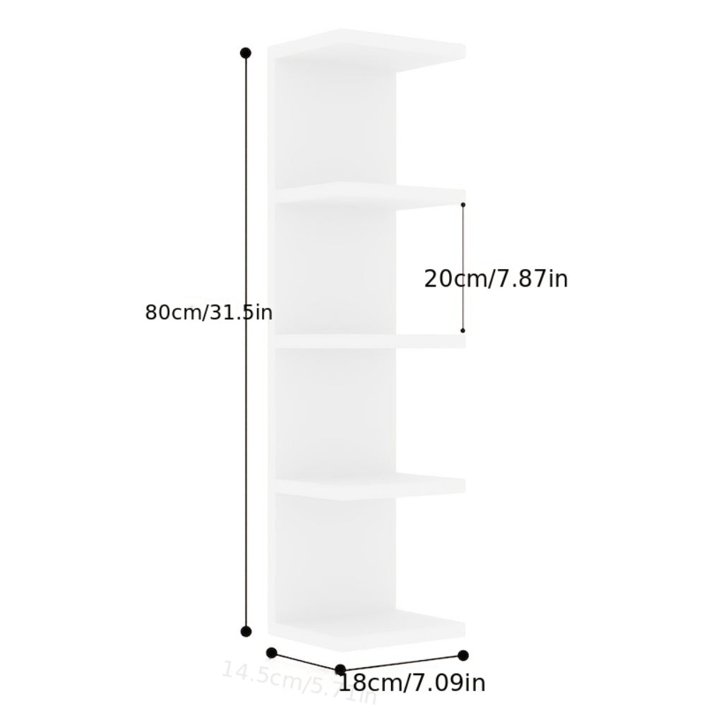 5-Tier Floating Wall Shelf Wall-Mounted Storage Rack 31.5¡± - Space Saving Display Shelves for Bedroom Living Room Oak Finish Easy Install Thickened Suspended Wall Organizer