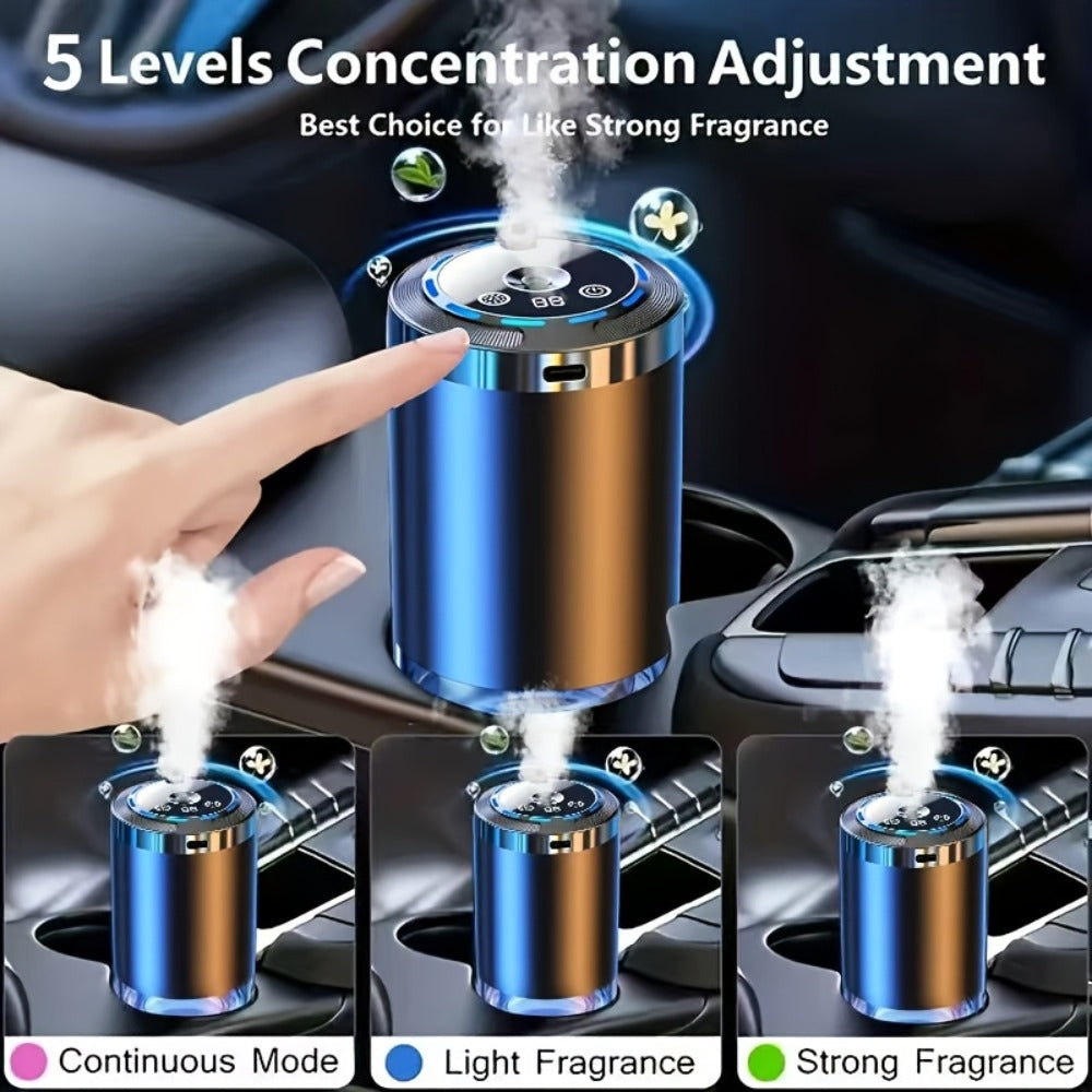 Car Aroma Diffuser Set with 3 Essential Oil Bottles ¨C Odor Eliminator for Auto Interior, Perfect Gift for Women & Office Workers