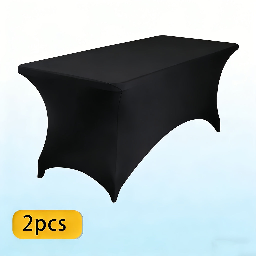 Spandex Tablecloth for 6 ft Rectangle Tables ¨C Elastic Fitted Table Cover for Events, Parties, Weddings & Banquets ¨C Wrinkle-Free Stretch Fabric in Black, White & Red, Indoor & Outdoor Use