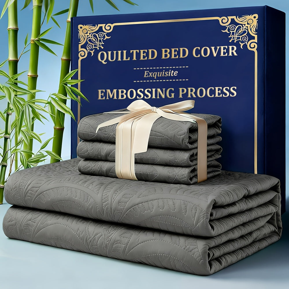 Quilt Coverlet Set 2-3 Piece Lightweight Microfiber Bedspread Coin Pattern Soft Skin-Friendly Anti-Allergy Machine Washable Twin Full Queen King