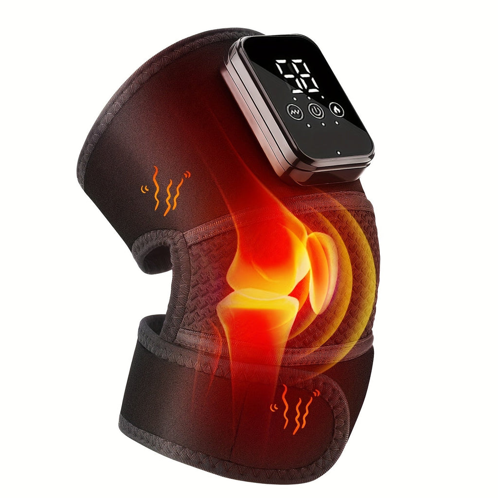 Heated Knee Massager with Heat and Vibration Massage ¨C Wireless Portable Electric Knee Brace Wrap for Pain Relief, Arthritis, Joint Stiffness ¨C 3-in-1 Shoulder Elbow Knee Heating Pad, Gift for Elderly