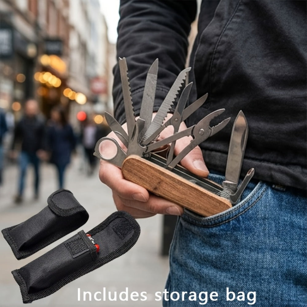 Multitool Pocket Knife 17-in-1 ¨C Includes Screwdriver, Pliers, Scissors, Bottle Opener & More, Portable Multi-Tool for Camping, Hiking, Emergencies & Everyday Carry, Gift for Men