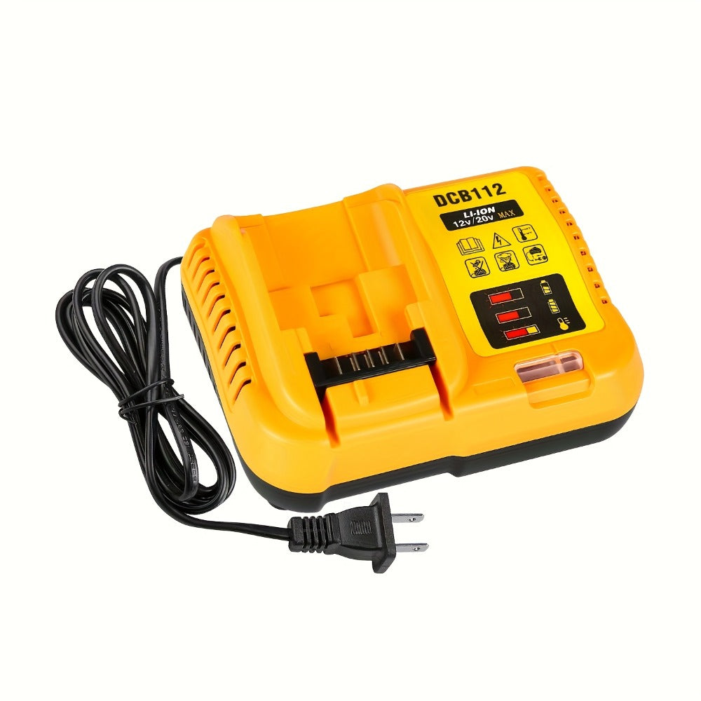 Battery Charger for DeWalt 12V 20V Max Rapid Charger Compatible with DCB120 DCB126 DCB200 DCB201 DCB208 DCB606 DCB609 DCB612 18V 20V Power Tool Battery Charger