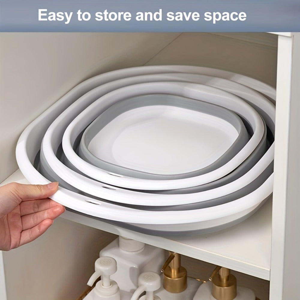 Collapsible Basin Set 3pcs ¨C Foldable Wash Basin, Portable Dish Tub & Laundry Basket for Kitchen, Camping, Hiking & Home Storage (Large, Medium, Small)