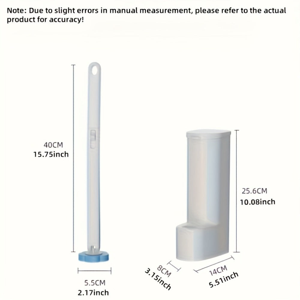 Disposable Toilet Brush Set with Replacement Heads ¨C Hygienic No-Touch Bathroom Cleaning Brush with Stand Easy Install