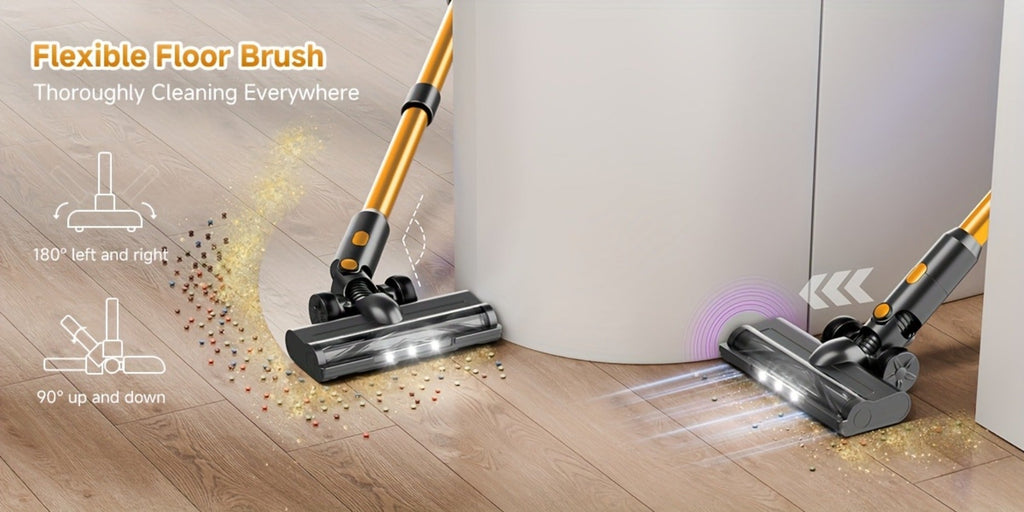 Cordless Stick Vacuum Cleaner 60Kpa 55-Min Runtime - Anti-Tangle Lightweight Handheld Vacuum for Hardwood Floor Carpet Pet Hair Corded Cordless 2200mAh Battery
