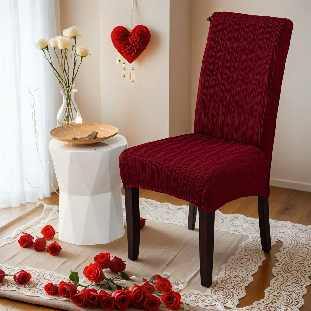 Dining Chair Covers Stretch Slipcovers Set of 4 or 6, Stain Resistant Removable Washable Chair Protector for Home Kitchen Restaurant Wedding, Spandex Jacquard Fabric, 7 Colors Available