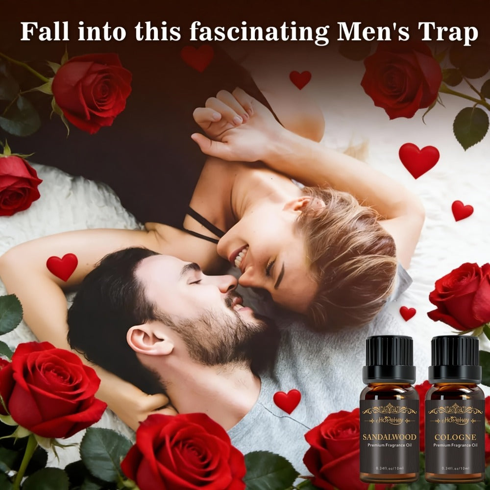 Essential Oil Set for Men 6 Pack 0.34oz Each Aromatherapy Oils for Diffuser Humidifier Skin Massage Valentines Day Gift Mature Masculine Scents