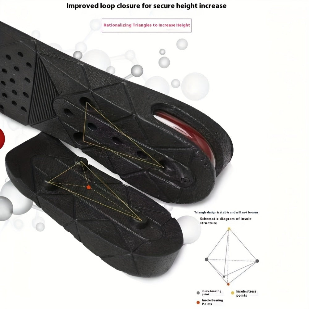 Height Increase Insoles 4-Layer Air Cushion Heel Lift Elevator Shoe Inserts 1 Pair Men Women Adjustable 1.2 to 3.5 Inch Taller Insole