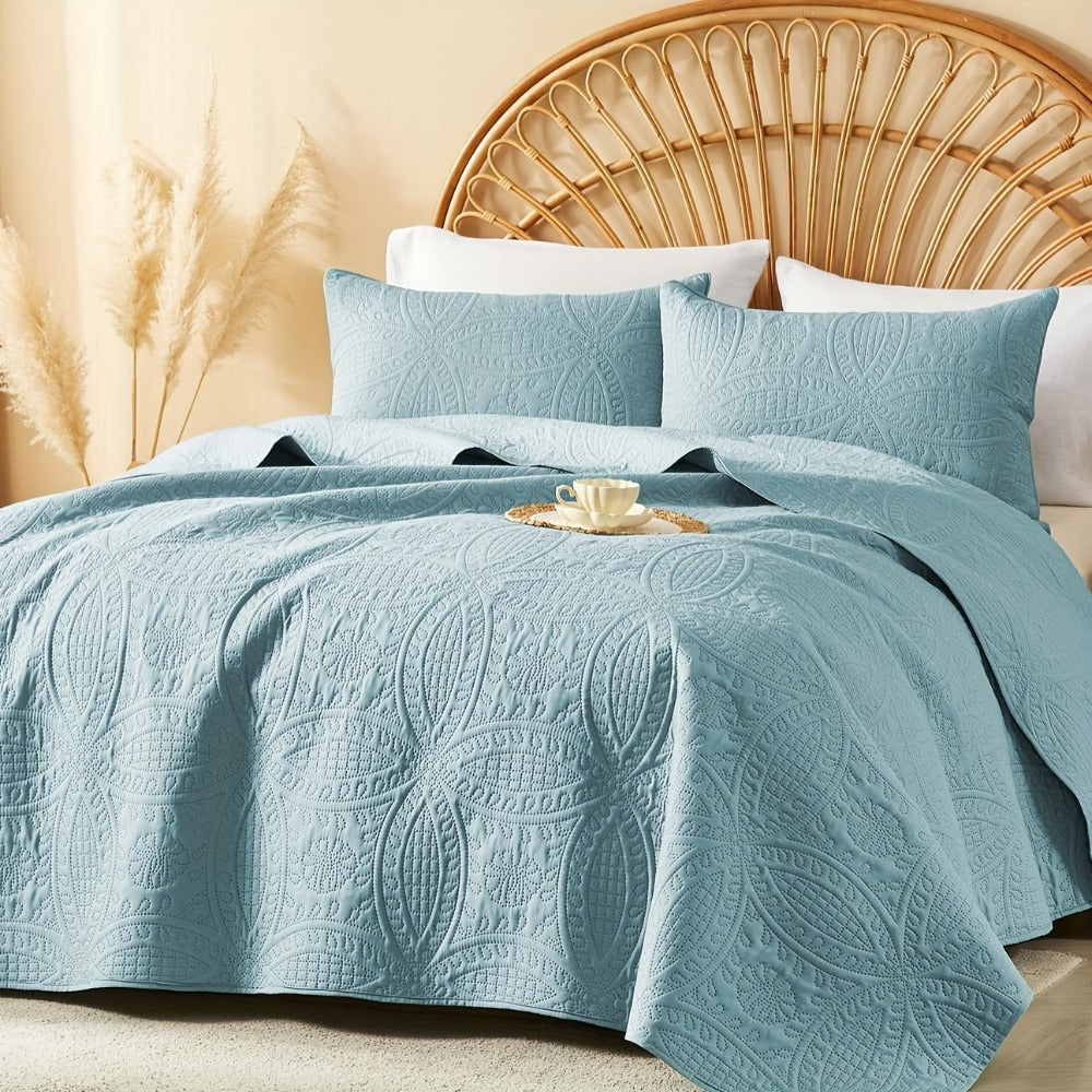 Quilt Set 2-3pcs ¨C Lightweight Microfiber Bedspread Coin Pattern Coverlet All Seasons Twin Full Queen King Cal King