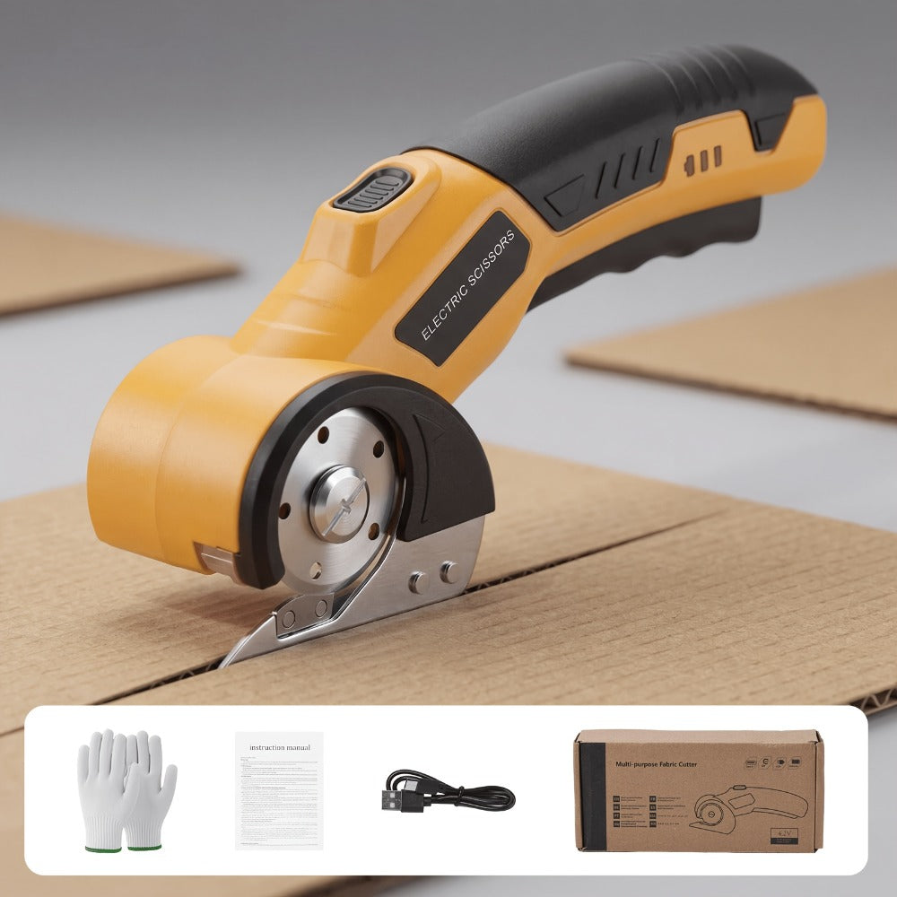 Electric Scissors Rechargeable Cordless - USB-C Charging, Battery Indicator, Portable Power Cutter for Fabric, Leather, Carpet & Cardboard, Handheld Electric Trimmer for Sewing, Crafting & DIY Projects