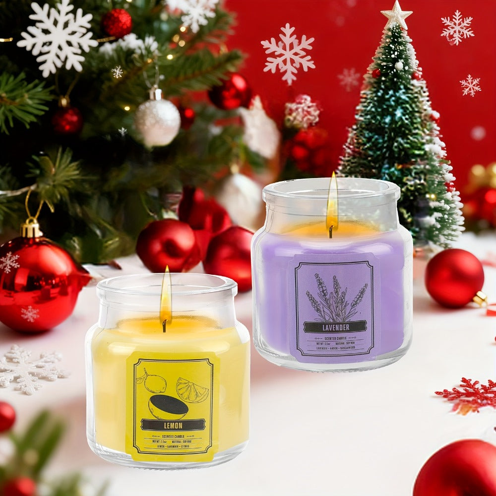 Scented Candles Set 6pcs Soy Wax Candles for Home 3.5oz Each 120 Hour Burn, 6 Fragrance Gift Set Jasmine Eucalyptus Lavender Vanilla Rose Lemon for Thanksgiving Christmas Mother's Day Birthday Gift