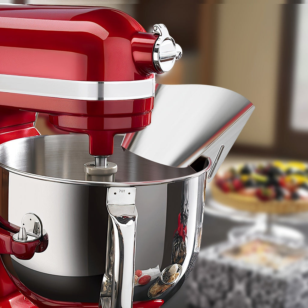 Stand Mixer Pouring Chute Stainless Steel ¨C Dishwasher Safe Pouring Shield for KitchenAid Tilt-Head & Bowl-Lift Models, 1-Pack or 2-Pack Baking Accessory, Durable & Splash-Proof