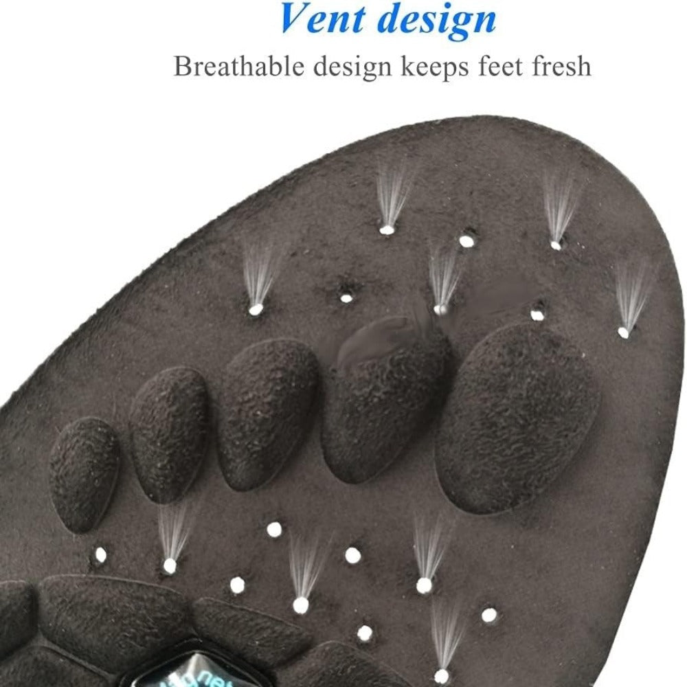 PU Massage Insoles Acupoint Arch Support ¨C Breathable Sports Sole Buffer, Foot Reflex Comfort Insole for Men & Women, 3 Sizes