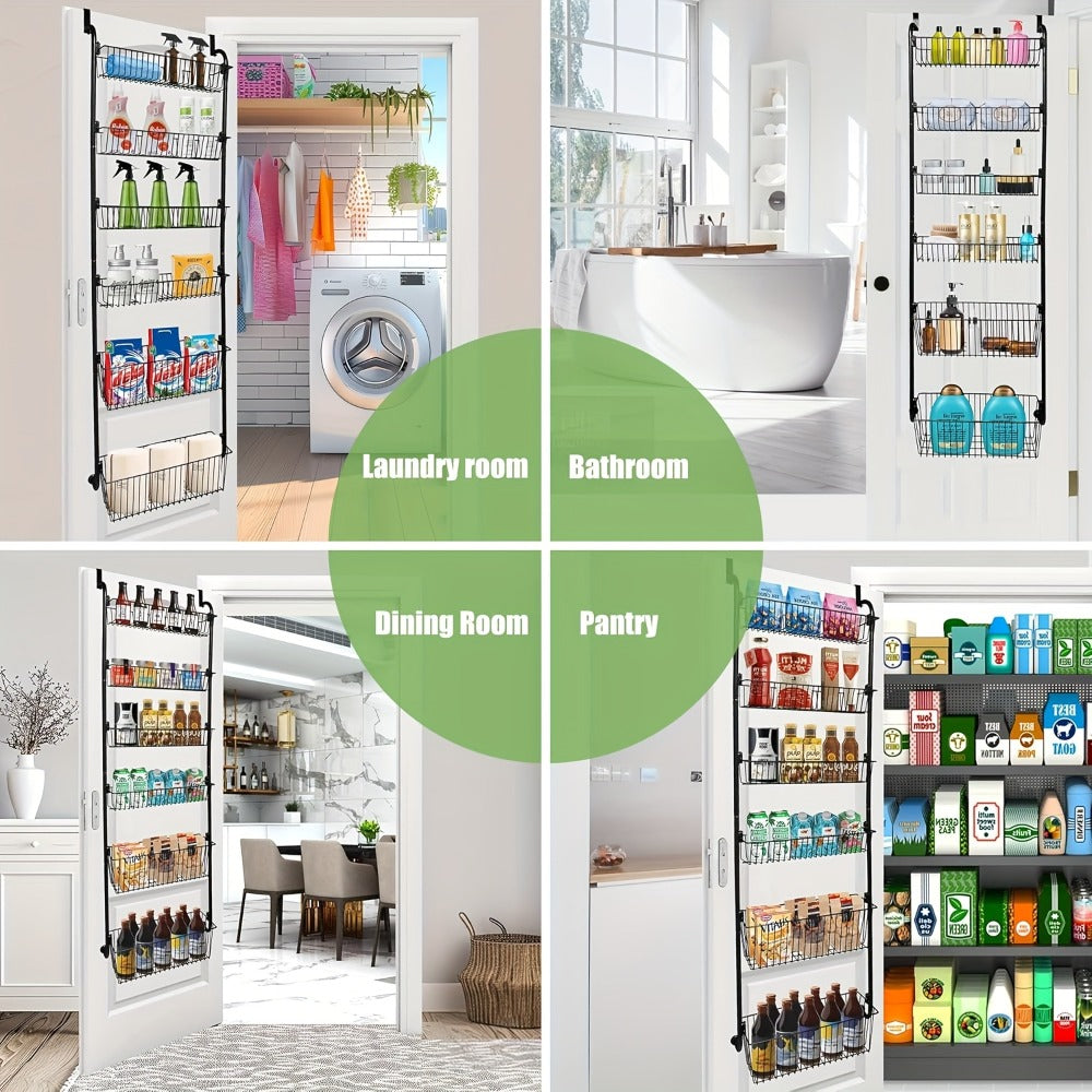 Over-the-Door Metal Organizer Rack 6 & 8 Tier ¨C Pantry Storage, Spice Rack, Kitchen Cabinet Organizer, Holds Up to 80 Lbs